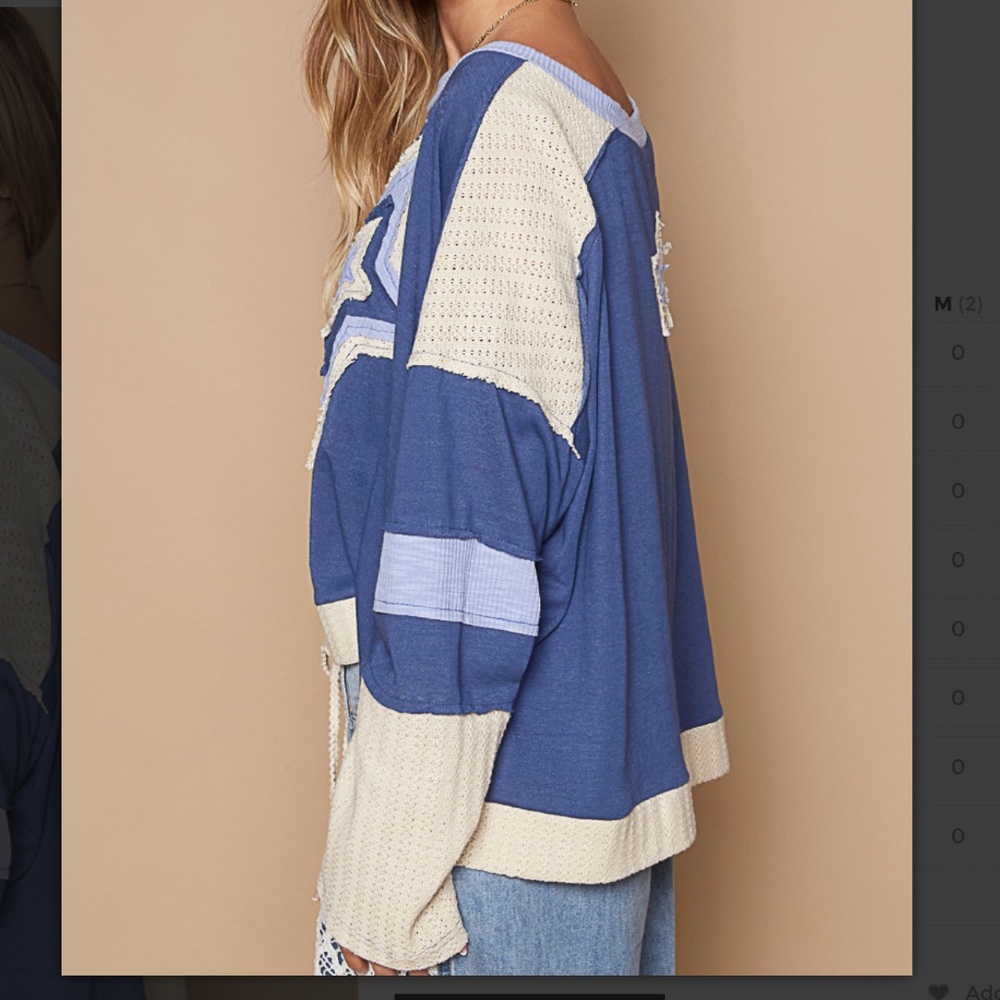 POL 💜 134 POL Star Patch Top Relaxed Fit Shirt SR20 - Picture 6 of 9